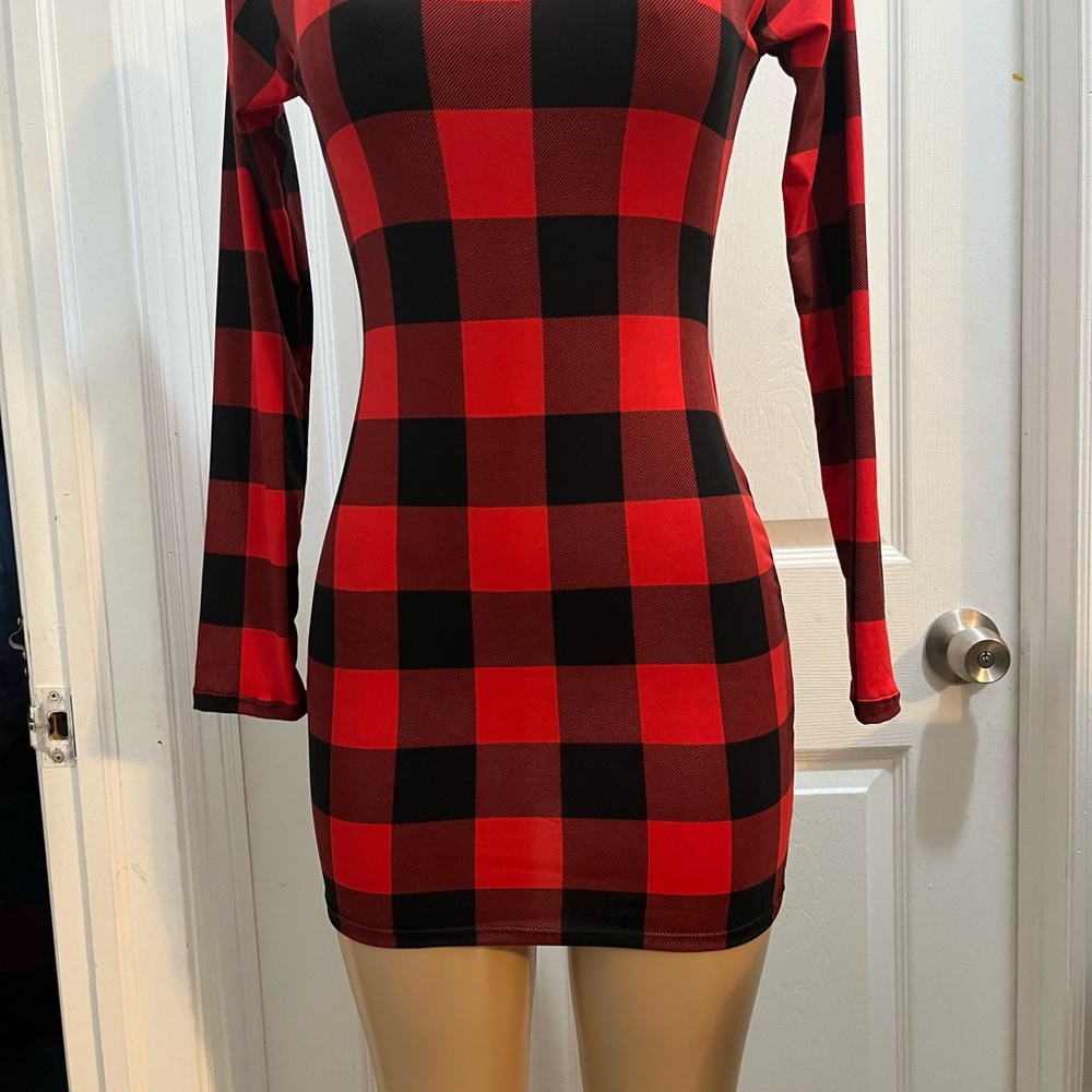 Plaid Red and Black Dress